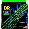 DR NEON Hi-Def Green - NGE7-11 - struny do gitary elektrycznej Set, 7-String Medium Heavy, .011-.060