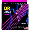 DR NEON Hi-Def Pink - NPE7-11 - struny do gitary elektrycznej Set, 7-String Medium Heavy, .011-.060