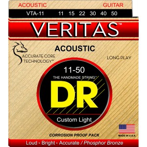 DR VTA-11 - VERITAS - struny do gitary akustycznej Set, Custom Light, .011-.050