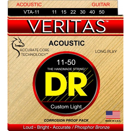 DR VTA-11 - VERITAS - Acoustic Guitar String Set, Custom Light, .011-.050