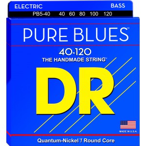 DR PURE BLUES - struny do gitary basowej, 5-String, Light, .040-.120