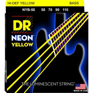 DR NEON Hi-Def Yellow - struny do gitary basowej, 4-String, Heavy, .050-.110