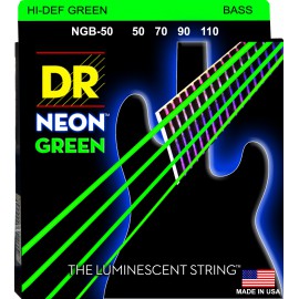 DR NEON Hi-Def Green - struny do gitary basowej, 4-String, Heavy, .050-.110