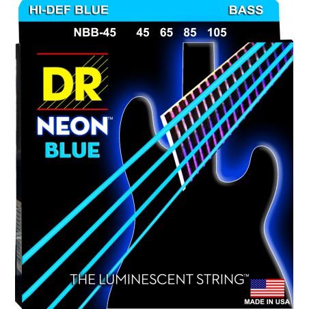 DR NEON Hi-Def Blue - Bass String Set, 4-String, Medium, .045-.105
