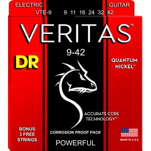 DR VERITAS Quantum Nickel - VTE-9 - struny do gitary elektrycznej Set, Light, .009-.042