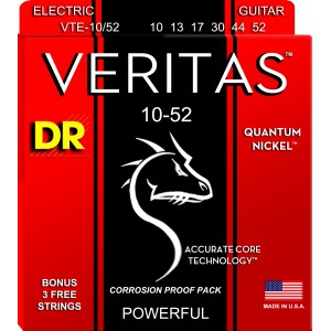 DR VERITAS Quantum Nickel - VTE-10-52 - struny do gitary elektrycznej Set, Big & Heavy, .010-.052
