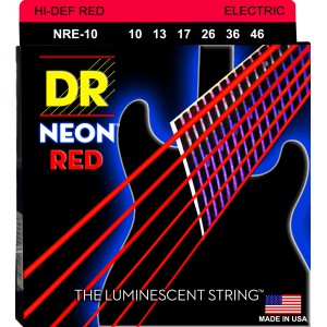 DR NEON Hi-Def Red - NRE-10 - struny do gitary elektrycznej Set, Medium, .010-.046