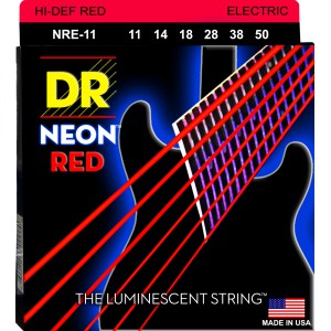 DR NEON Hi-Def Red - NRE-11 - struny do gitary elektrycznej Set, Heavy, .011-.050