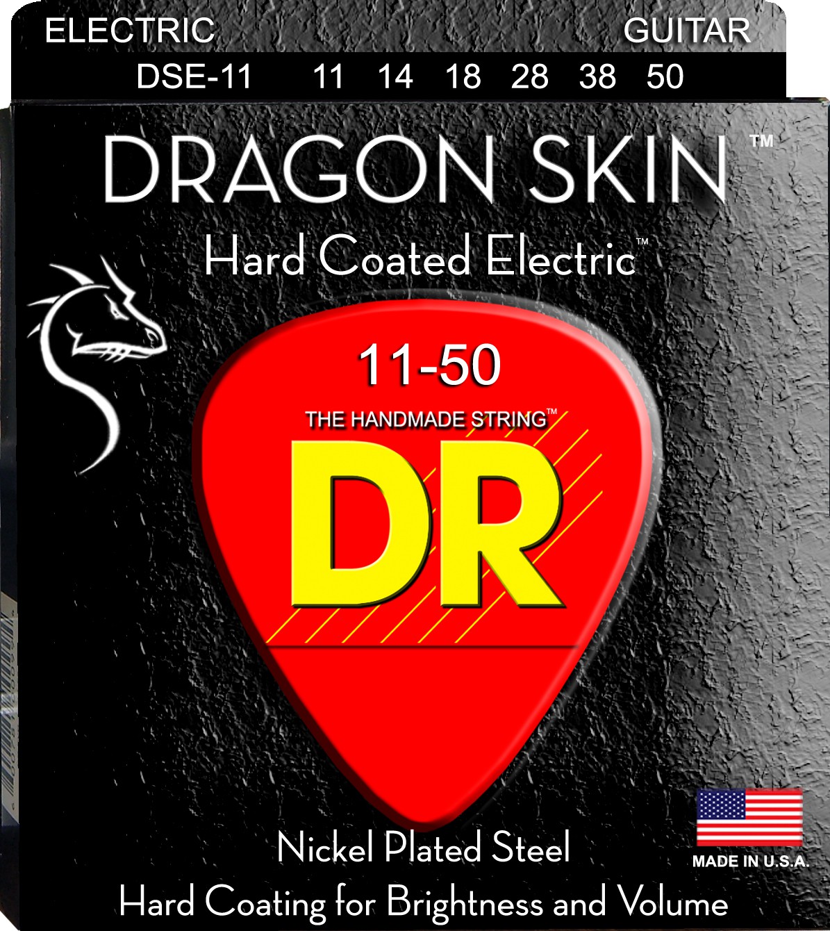 DR DRAGON SKIN - DSE-11 - Electric Guitar String Set, Heavy, .011-.050 DR DRAGON SKIN - DSE-11 - struny do gitary elektrycznej Set, Heavy, .011-.050
