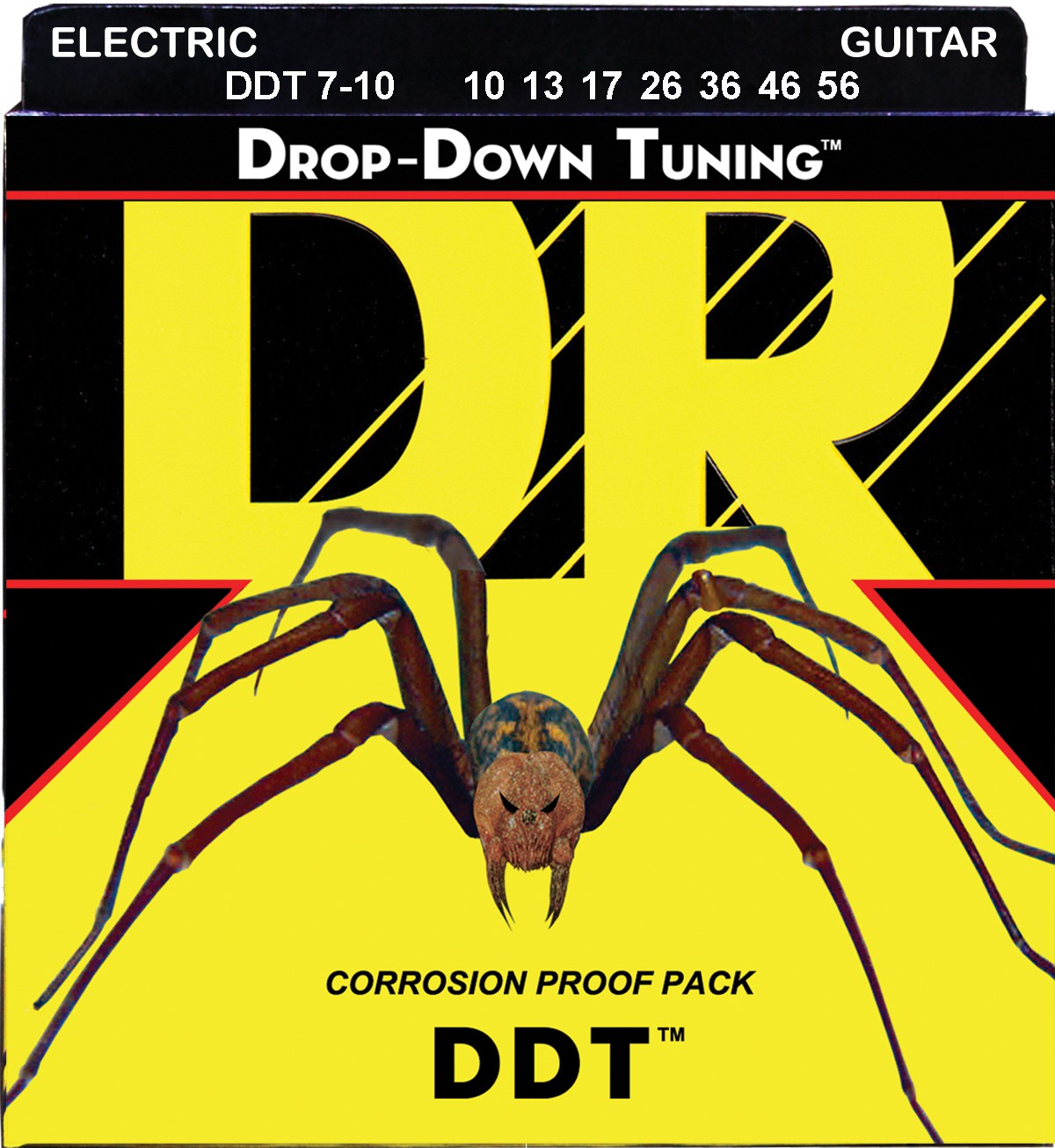 DR DROP-DOWN TUNING - DDT7-10 - struny do gitary elektrycznej Set, 7-String Medium, .010-.056