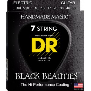 DR BLACK BEAUTIES - BKE7-10 - struny do gitary elektrycznej Set, 7-String Medium, .010-.056