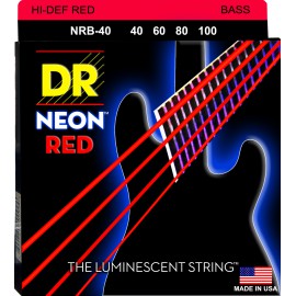DR NEON Hi-Def Red - struny do gitary basowej, 4-String, Light, .040-.100
