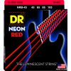 DR NEON Hi-Def Red - struny do gitary basowej, 4-String, Medium, .045-.105