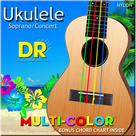 DR MULTI-COLOR - UMCSC - Ukulele String Set, Sopran & Concert, High-G