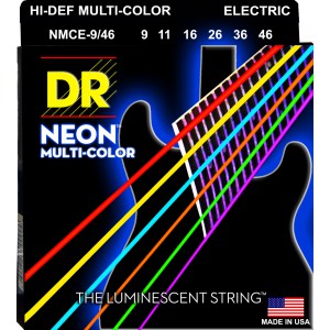 DR NEON Hi-Def Multi-Color - MCE- 9/46 - struny do gitary elektrycznej Set, Medium Light, .009-.046