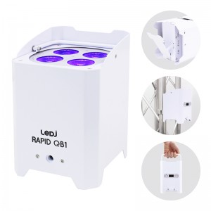 LEDJ Rapid QB1 HEX IP (White ) - par akumulatorowy biały - RGBWAUV 4x12W z ip65