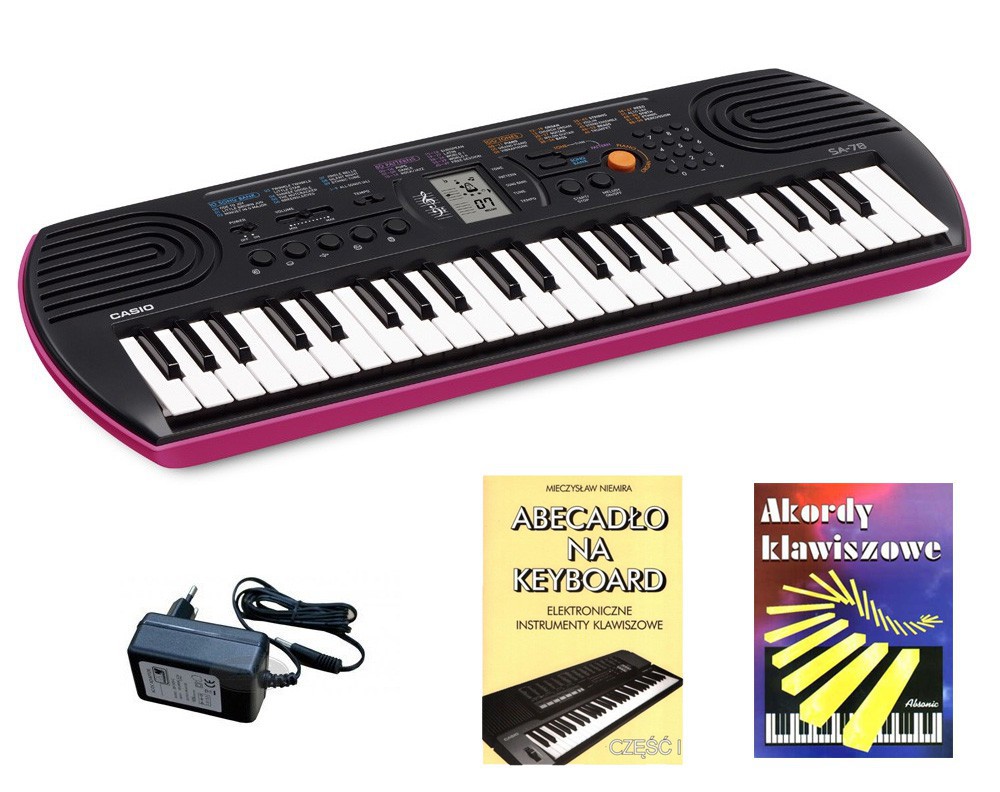 Casio SA-78 - keyboard  + zasilacz + 2 książeczki edukacyjne