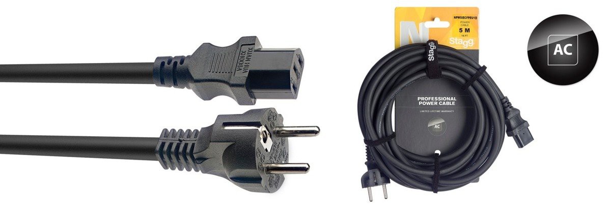 Stagg NPW5IECFPEU10 - kabel zasilający Stagg NPW5IECFPEU10 - kabel zasilający