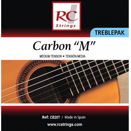 Royal Classics CB20M Carbon 'M' Treblepak - Wysokie struny do gitary klasycznej