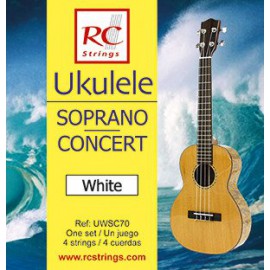 Royal Classics UWSC70 Ukulele Soprano-Concert set. White - Struny do Ukulele