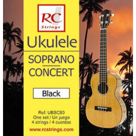 Royal Classics UBSC80 Ukulele Soprano-Concert set. Black - Struny do Ukulele