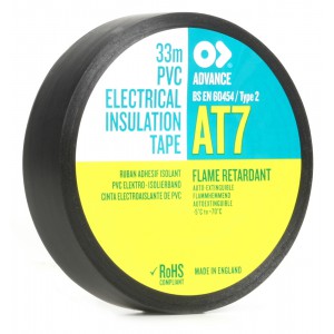 Advance Tapes 5808 BLK - Taśma izolacyjna PVC, czarna, 19 mm x 33 m  