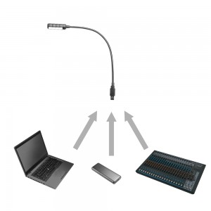 Adam Hall Stands SLED 1 ULTRA USB C - Lampka USB z wysięgnikiem typu „gęsia szyja i 4 diodami LED COB i wyborem kolorów  