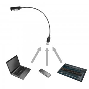 Adam Hall Stands SLED 1 USB PRO - Lampka USB z wysięgnikiem typu „gęsia szyja i 2 diodami LED  