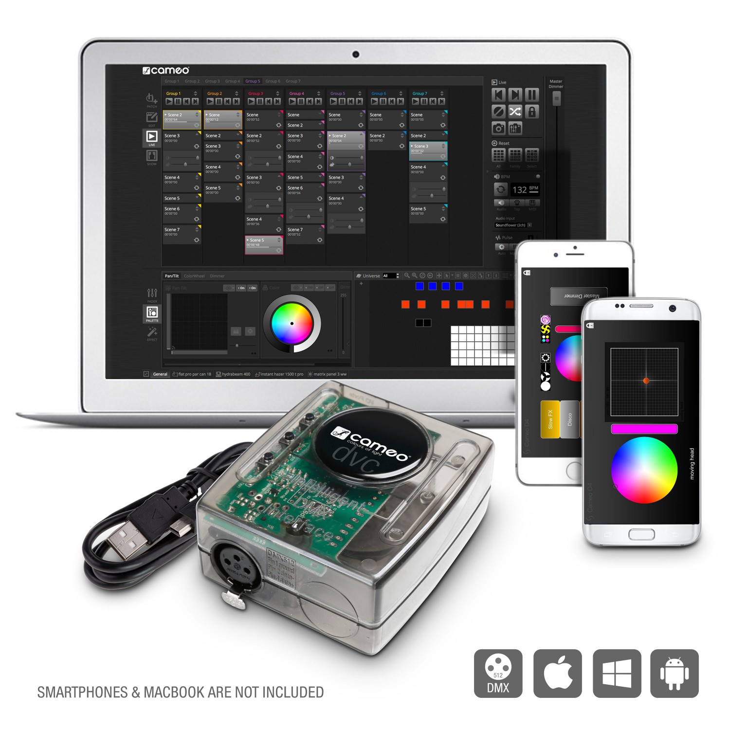 Cameo DVC - 512-Channel USB to DMX Interface and Control Software Package Cameo DVC - 512-kanałowy interfejs USB do DMX i pakiet oprogramowania sterującego