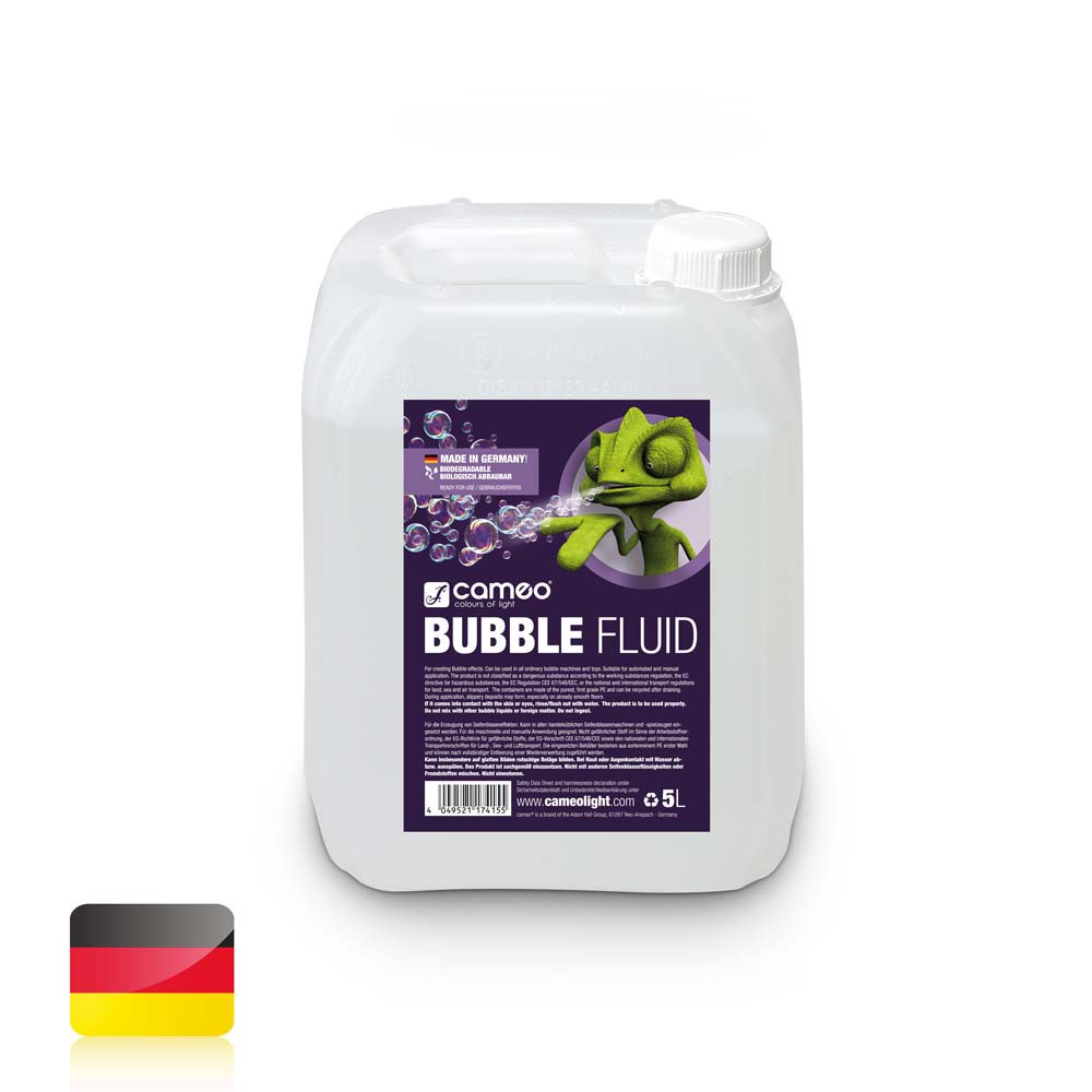 Cameo BUBBLE FLUID 5L - Specjalny płyn do wytwarzania baniek mydlanych, 5 l Cameo BUBBLE FLUID 5L - Specjalny płyn do wytwarzania baniek mydlanych, 5 l