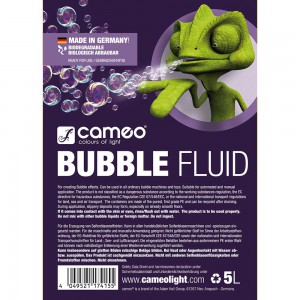 Cameo BUBBLE FLUID 5L - Specjalny płyn do wytwarzania baniek mydlanych, 5 l  