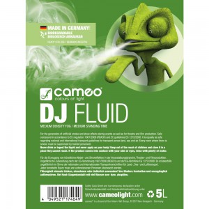 Cameo DJ FLUID 5L - Płyn do wytwarzania średnio gęstej mgły o średniej trwałości, 5l  