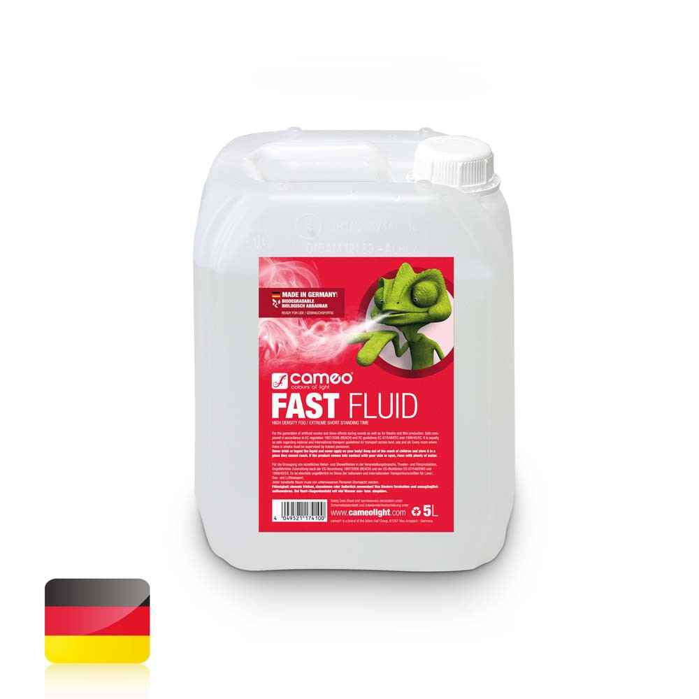 Cameo FAST FLUID 5 L - Płyn do wytwarzania mgły o dużej gęstości i bardzo krótkiej trwałości, 5 l Cameo FAST FLUID 5 L - Płyn do wytwarzania mgły o dużej gęstości i bardzo krótkiej trwałości, 5 l
