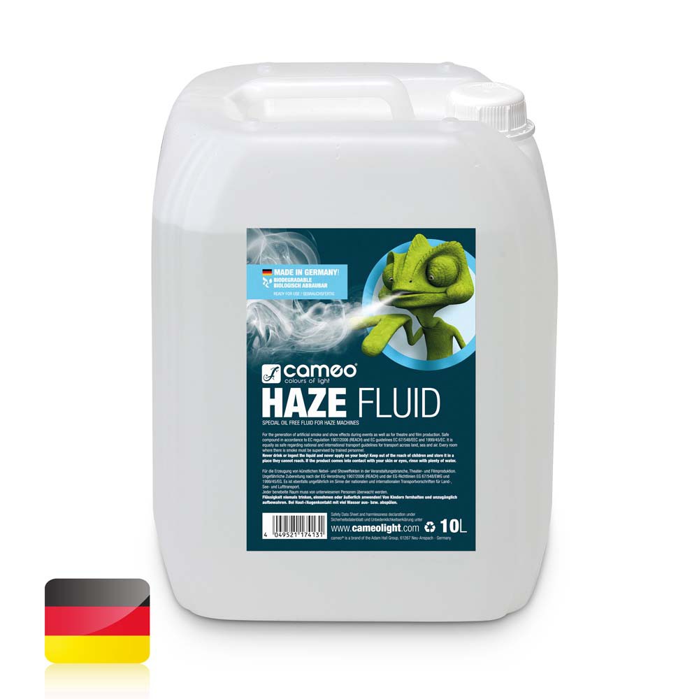Cameo HAZE FLUID 10 L - Płyn do wytwarzania długo utrzymującej się, drobnej mgły, bezolejowy, 10 l Cameo HAZE FLUID 10 L - Płyn do wytwarzania długo utrzymującej się, drobnej mgły, bezolejowy, 10 l
