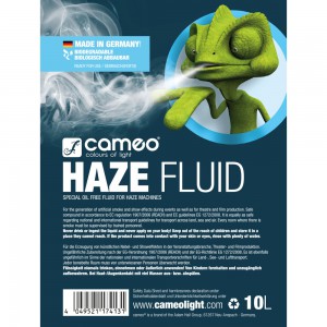 Cameo HAZE FLUID 10 L - Płyn do wytwarzania długo utrzymującej się, drobnej mgły, bezolejowy, 10 l  