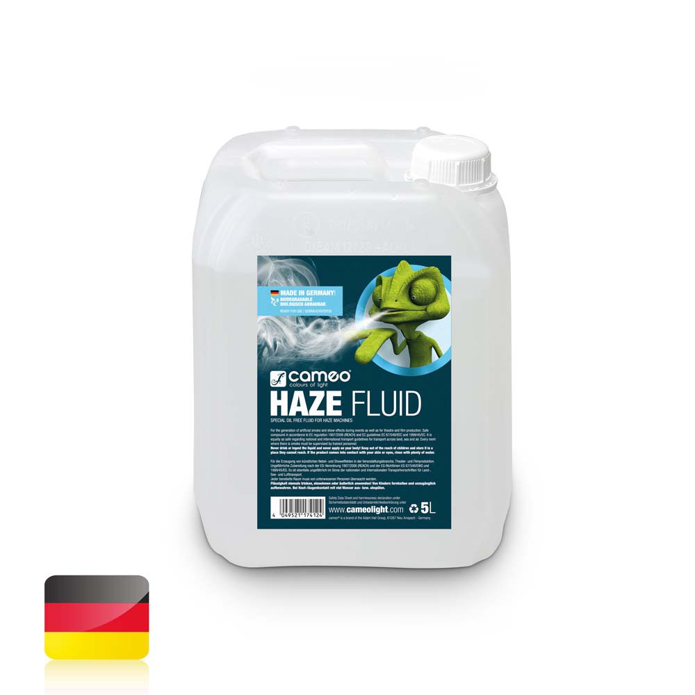 Cameo HAZE FLUID 5 L - Płyn do wytwarzania długo utrzymującej się, drobnej mgły, bezolejowy, 5l Cameo HAZE FLUID 5 L - Płyn do wytwarzania długo utrzymującej się, drobnej mgły, bezolejowy, 5l