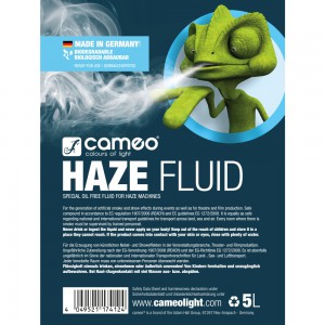 Cameo HAZE FLUID 5 L - Płyn do wytwarzania długo utrzymującej się, drobnej mgły, bezolejowy, 5l  