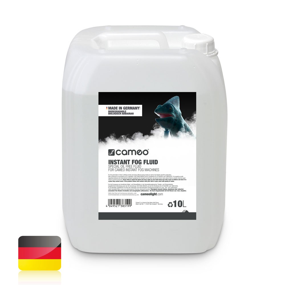Cameo INSTANT FOG FLUID 10L - Oil-less Fog Fluid for Cameo INSTANT Fog Machines 10 litres Cameo INSTANT FOG FLUID 10L - Oil-less Fog Fluid for Cameo INSTANT Fog Machines 10 litres