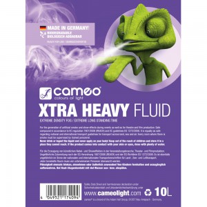 Cameo XTRA HEAVY FLUID 10 L - Płyn do wytwarzania mgły o dużej gęstości i ekstremalnie długiej trwałości, 10 l  