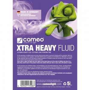 Cameo XTRA HEAVY FLUID 5L - Płyn do wytwarzania mgły o dużej gęstości i ekstremalnie długiej trwałości, 5l  