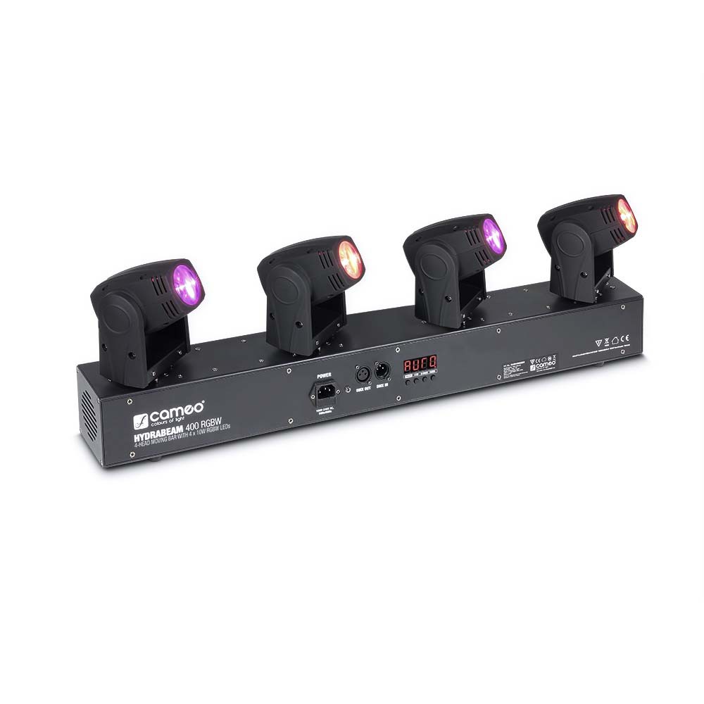 Cameo HYDRABEAM 400 RGBW - Instalacja oświetleniowa wyposażona w 4 ultraszybkie lampy PAR Moving Head CREE RGBW Quad LED 10 W Cameo HYDRABEAM 400 RGBW - Instalacja oświetleniowa wyposażona w 4 ultraszybkie lampy PAR Moving Head CREE RGBW Quad LED 10 W