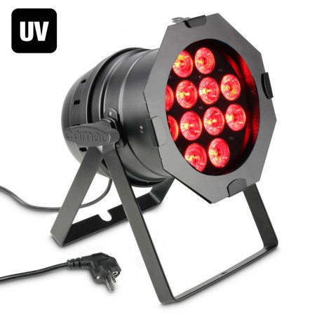 Cameo PAR 64 CAN RGBWA+UV 10 WBS - Lampa PAR 12 x 10 W 6 w 1 LED RGBWA+UV w czarnej obudowie  