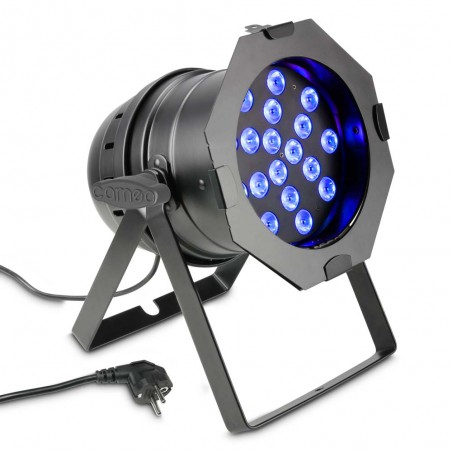 Cameo PAR 64 CAN TRI 3W BS - Lampa PAR 18 x 3 W TRI Colour LED RGB w czarnej obudowie  