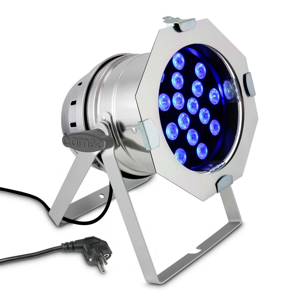 Cameo PAR 64 CAN TRI 3W PS - Lampa PAR 18 x 3 W TRI Colour LED RGBW w polerowanej obudowie Cameo PAR 64 CAN TRI 3W PS - Lampa PAR 18 x 3 W TRI Colour LED RGBW w polerowanej obudowie