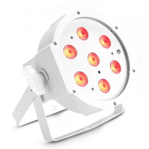 Cameo FLAT PAR 1 RGBW IR WH - Lampa PAR 7 x 4 W High Power FLAT RGBW LED, z opcją zdalnego sterowania pilotem na podczerwień, 