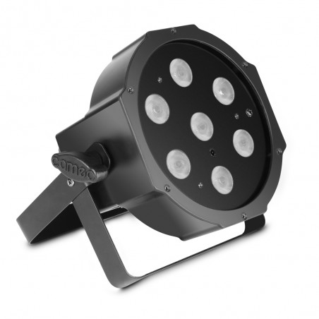 Cameo FLAT PAR 1 TW IR - 7 x 4 W High-Power FLAT Tunable White LED PAR Light in Black Housing with IR Remote Control Option
