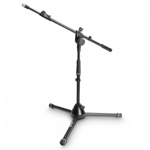 Gravity MS 4222 B - Short Microphone Stand with Folding Tripod Base and 2-Point Adjustment Telescoping Boom