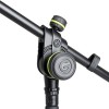 Gravity MS 4222 B - Short Microphone Stand with Folding Tripod Base and 2-Point Adjustment Telescoping Boom