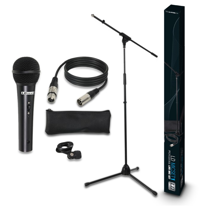 LD Systems MIC SET 1 - Zestaw mikrofonowy z mikrofonem, statywem, kablem i zaciskiem LD Systems MIC SET 1 - Zestaw mikrofonowy z mikrofonem, statywem, kablem i zaciskiem