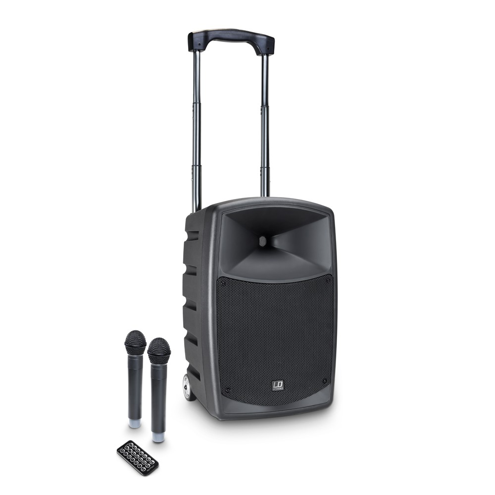 LD Systems ROADBUDDY 10 HHD 2 - Battery-Powered Bluetooth Speaker with Mixer and 2 Wireless Microphones